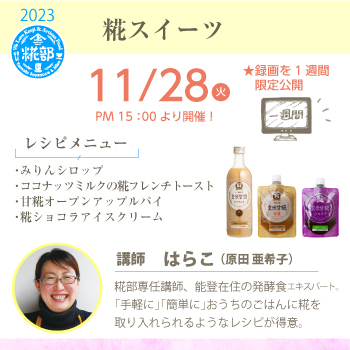 １回単発コース （視聴のみ）【11/28（火）15時00分開催分 はらこ先生